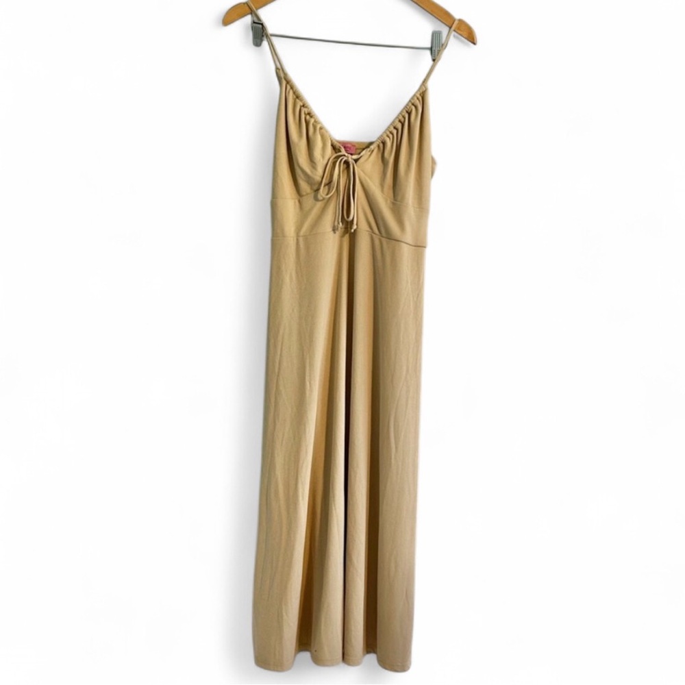 Mi Ami Beige Tie-Front Dress